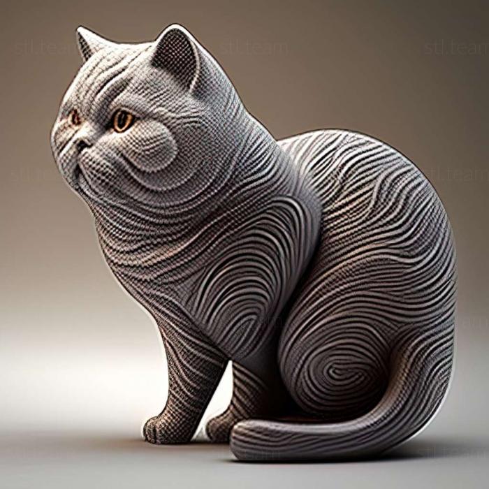 3D model British Shorthair cat (STL)